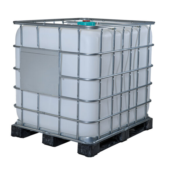 1000L New Schutz Food Grade IBC Tanks on plastic pallets 1000L New Schutz Food Grade IBC Tanks on plastic pallets