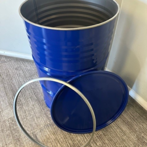 Secondhand 210 liter open top steel drums with plain interior Used 210 Litre Open Top Steel Drums
