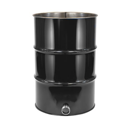 Bottom-Outlet-Drum-black 210L Open Top Steel Drums with Bottom Opening