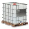 IBC tanks on wooden pallet used 1000L chemical flowbins on wood