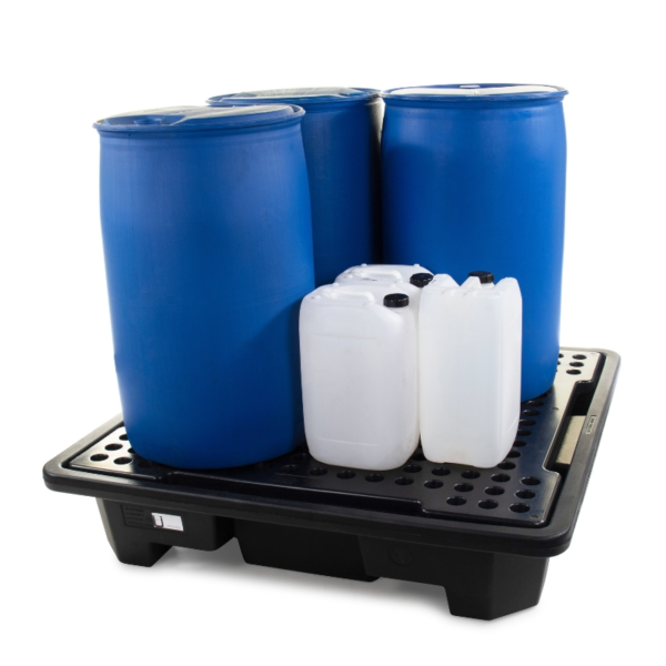 Spill containment pallets for 4 drums 1 Spill containment pallets for 4 drums